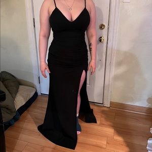 Black slit prom dress